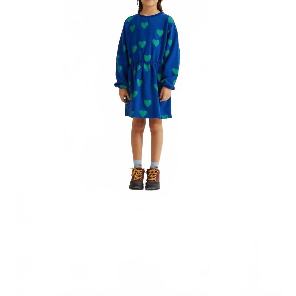 NEW THE CAMPAMENTO hearts long sleeves dress in blue
